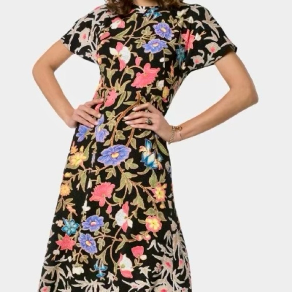 Peter Pilotto Flared Floral Print Short Sleeve Dress